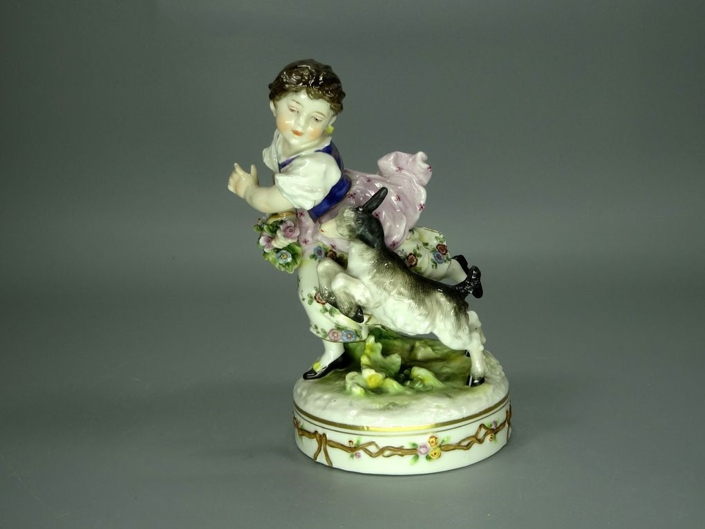 Antique Fun Children Porcelain Figurine Original Ludwigsburg 18Th Art Decor Sculpture #Ru667