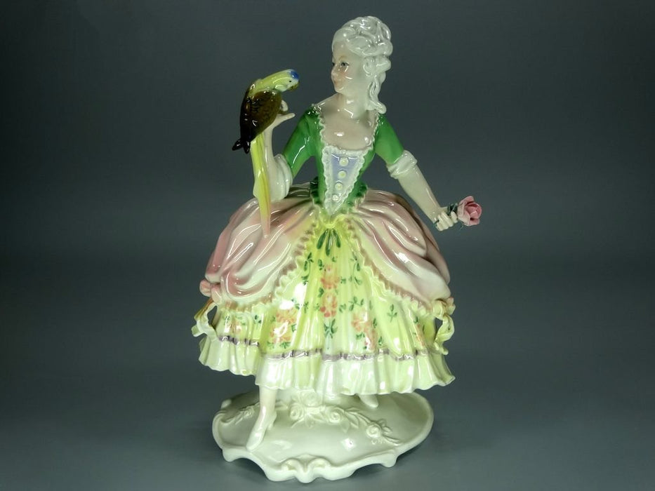 Antique Parrot Friend Porcelain Figurine Original KARL ENS 20th Art Sculpture Dec #Ru944