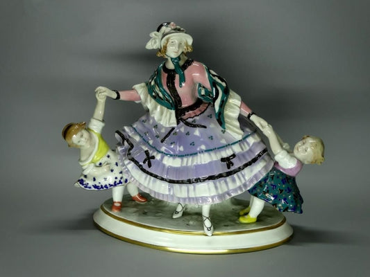 Antique Mother Kids Porcelain Figurine Original KARL ENS Germany 20th Art Sculpture Dec #Ru983