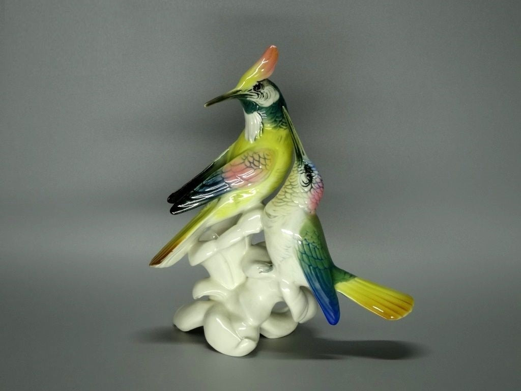 Vintage Pair Of Caliber Birds Original KARL ENS Porcelain Figurine Art Sculpture #Ru466