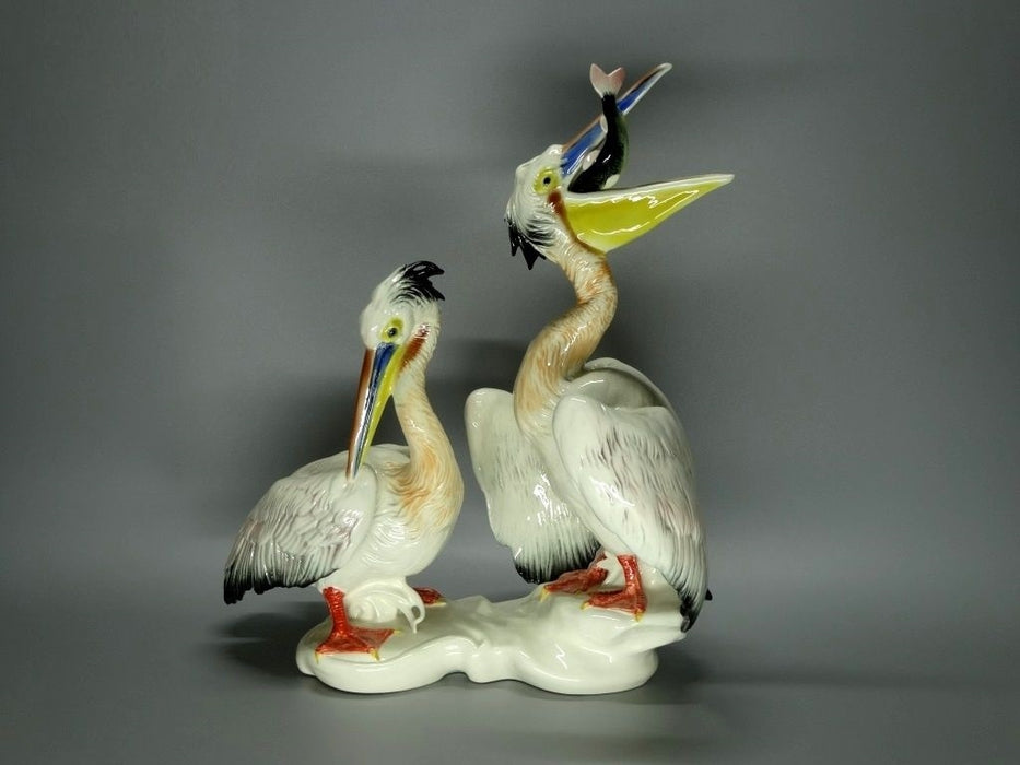 Vintage Pair Of Pelicans Porcelain Figurine Original KARL ENS Art Statue Decor #Ru626