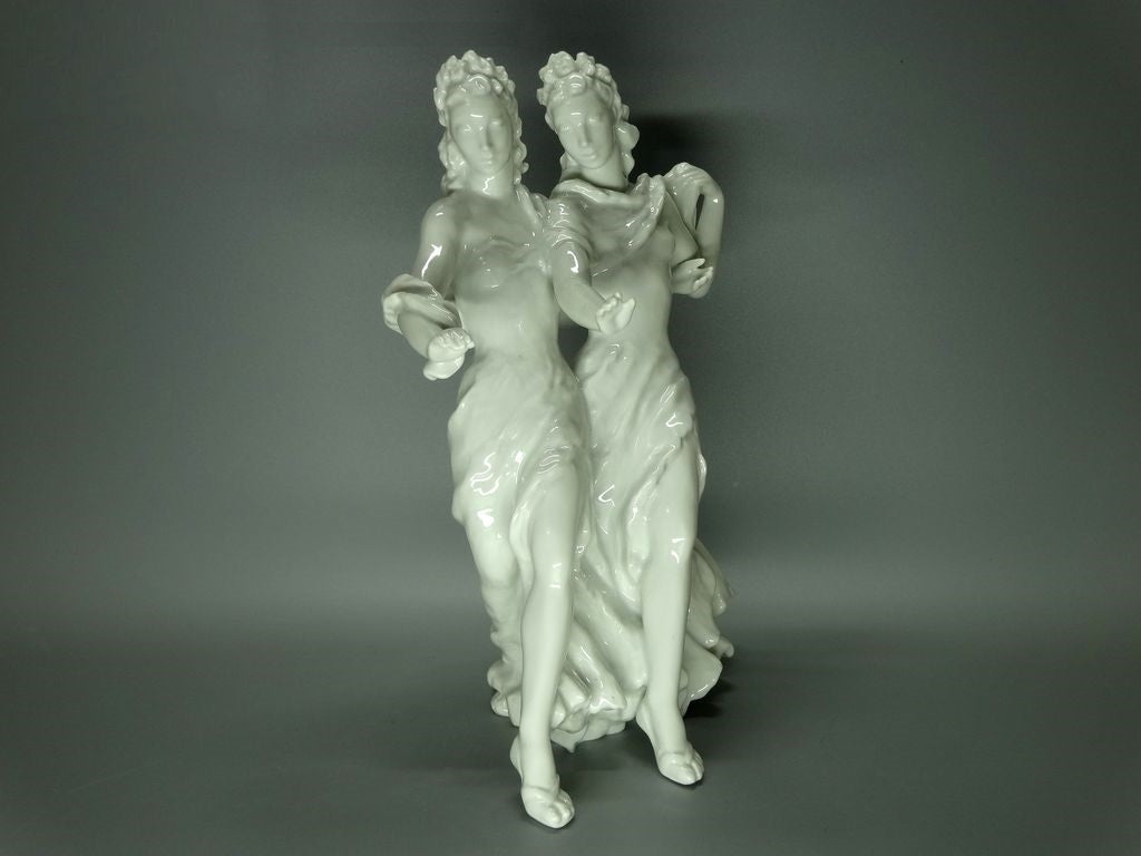 Vintage Sisters Porcelain Ceramic White Figurine Rosenthal Germany 1950 Decor #Ru51
