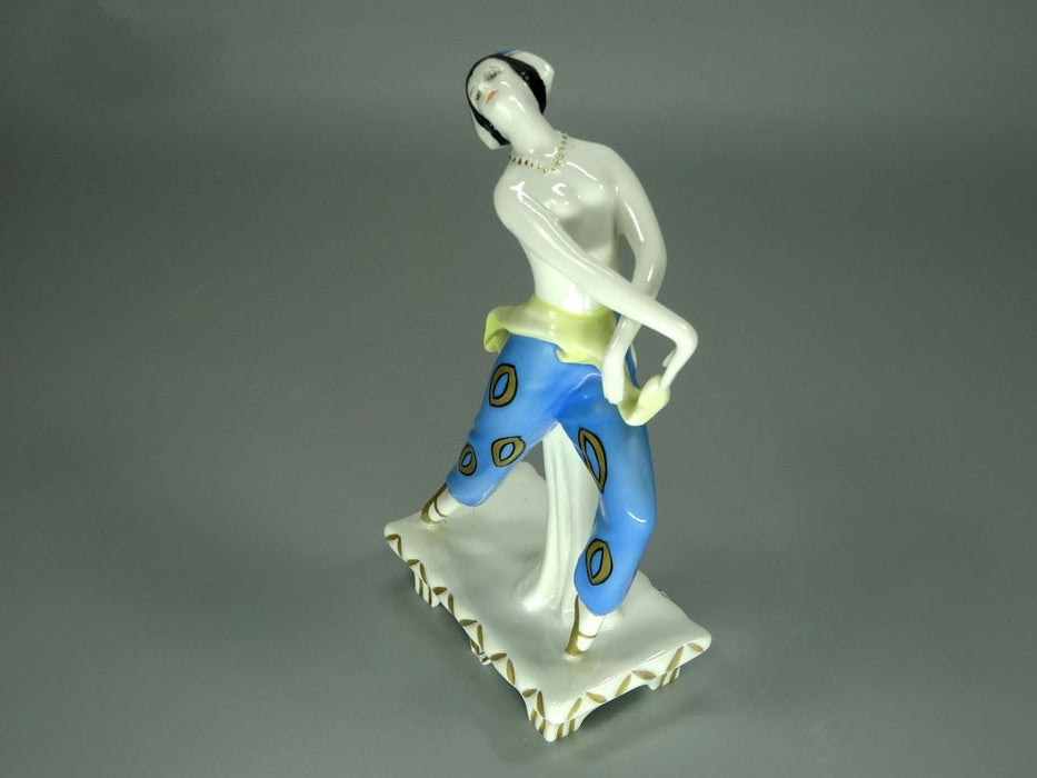 Antique Lady Dancer Porcelain Figurine Original Wilhelms Feld 20th Art Sculpture Dec #Ru890