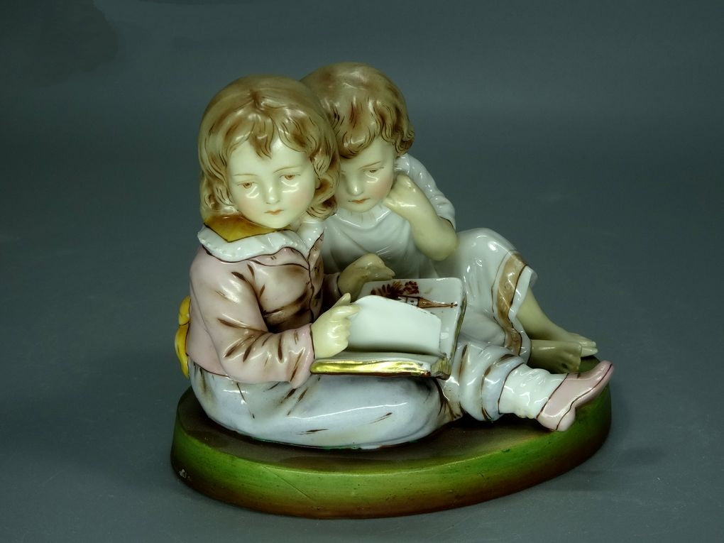 Antique Children Tales Porcelain Figurine Original Muller&Co Art Sculpture Decor #Ru758