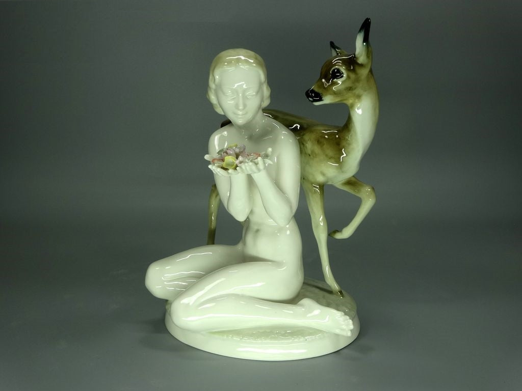 Vintage Deer Forest Nymph Original Hutschenreuther Porcelain Figurine Art Statue #Ru559