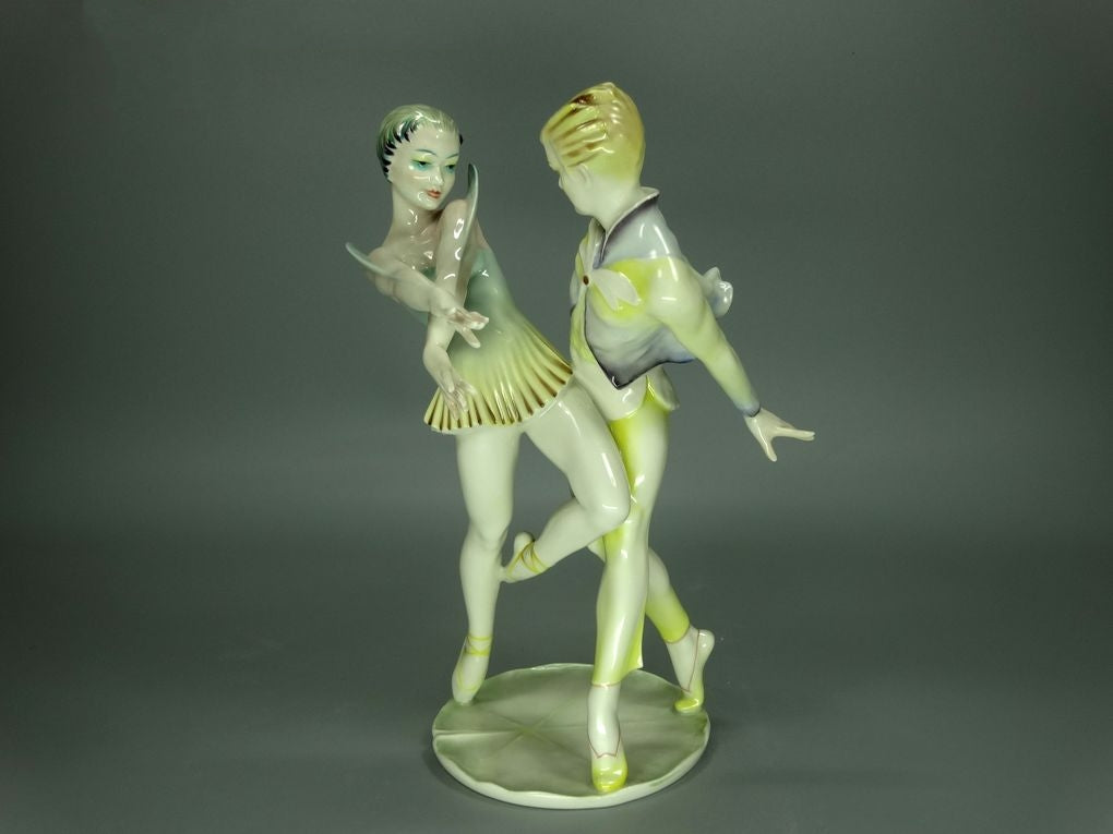 Antique Ballet Dancers Porcelain Figurine Original Hutschenreuther Art Sculpture Decor #Ru777