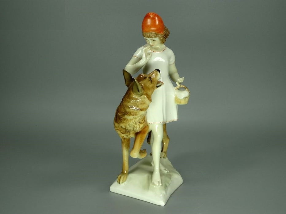 Vintage Leila And Wolf Original Hutschenreuther Porcelain Figurine Art Sculpture #Ru419