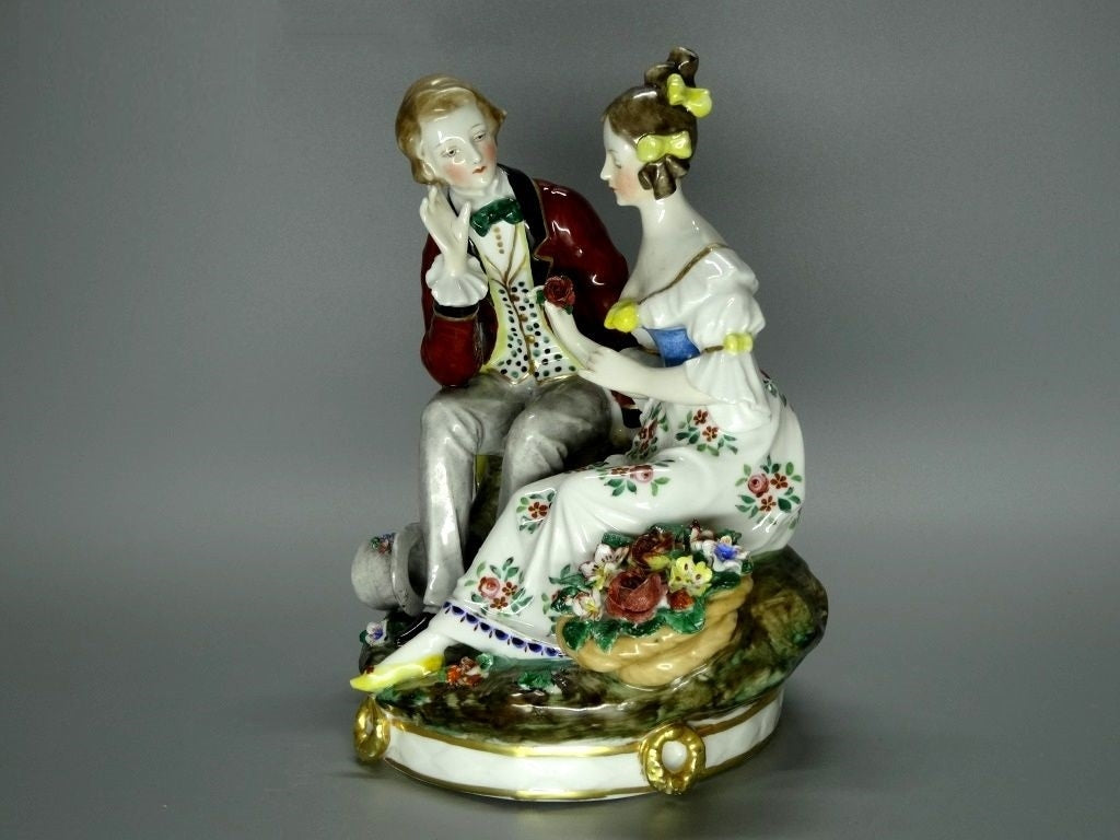 Antique Flower Lover Original FRITZ AKKERMAN Porcelain Figurine Art Sculpture #Ru460