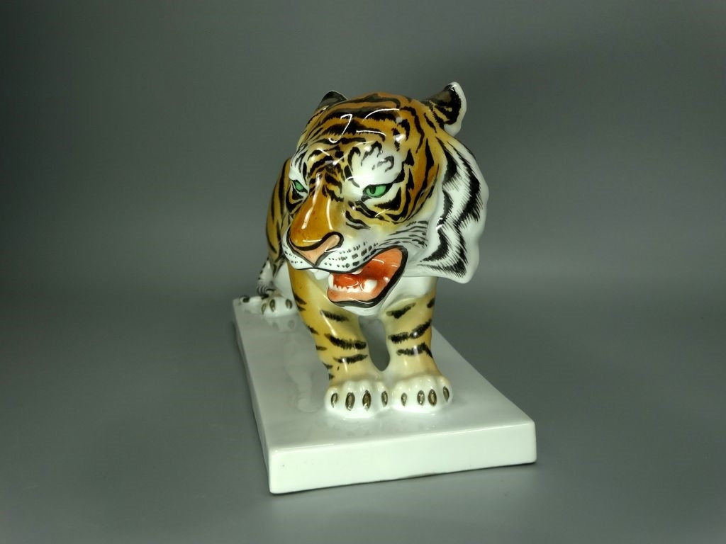 Antique Rare Tiger Original Kister Alsbach Porcelain Figurine Art Statue Decor #Ru532