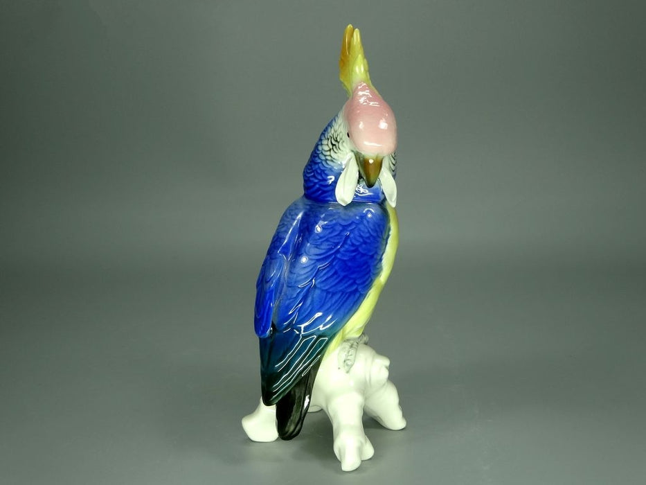 Vintage Blue Cockatoo Porcelain Figurine Original KARL ENS Art Sculpture Decor #Ru832