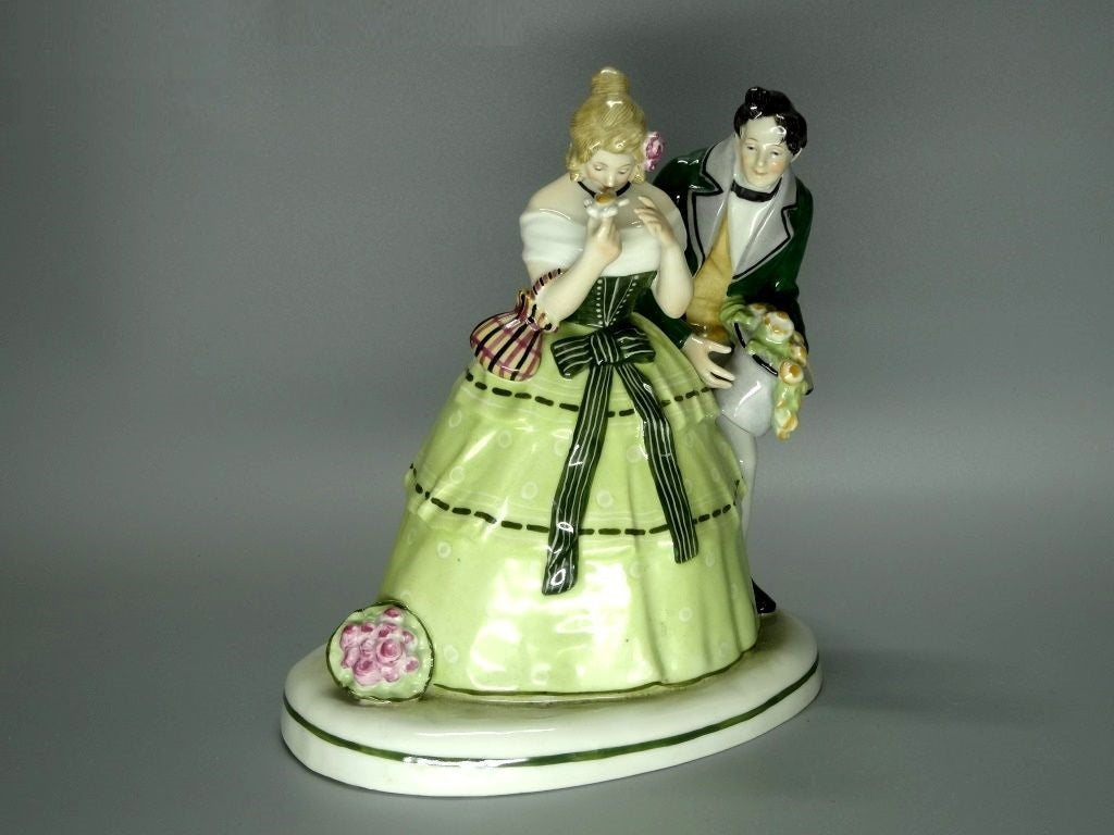 Antique Nice Meeting Love Couple Porcelain Figure Ludwigsburg Germany Sculpture #Ru142