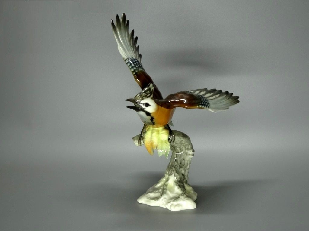 Vintage Jay Bird Porcelain Figurine Original Hutschenreuther Art Sculpture Decor #Ru312