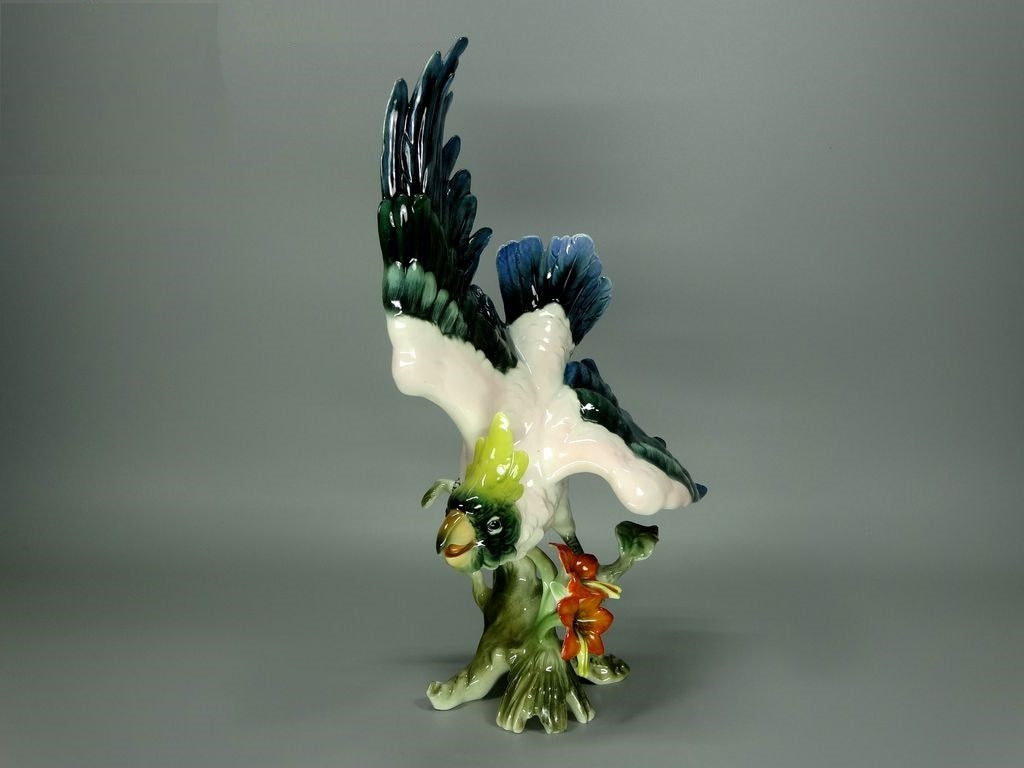Vintage Cockatoo Bird Porcelain Rare Figurine Original Kaiser Art Sculpture Gift #Ru327
