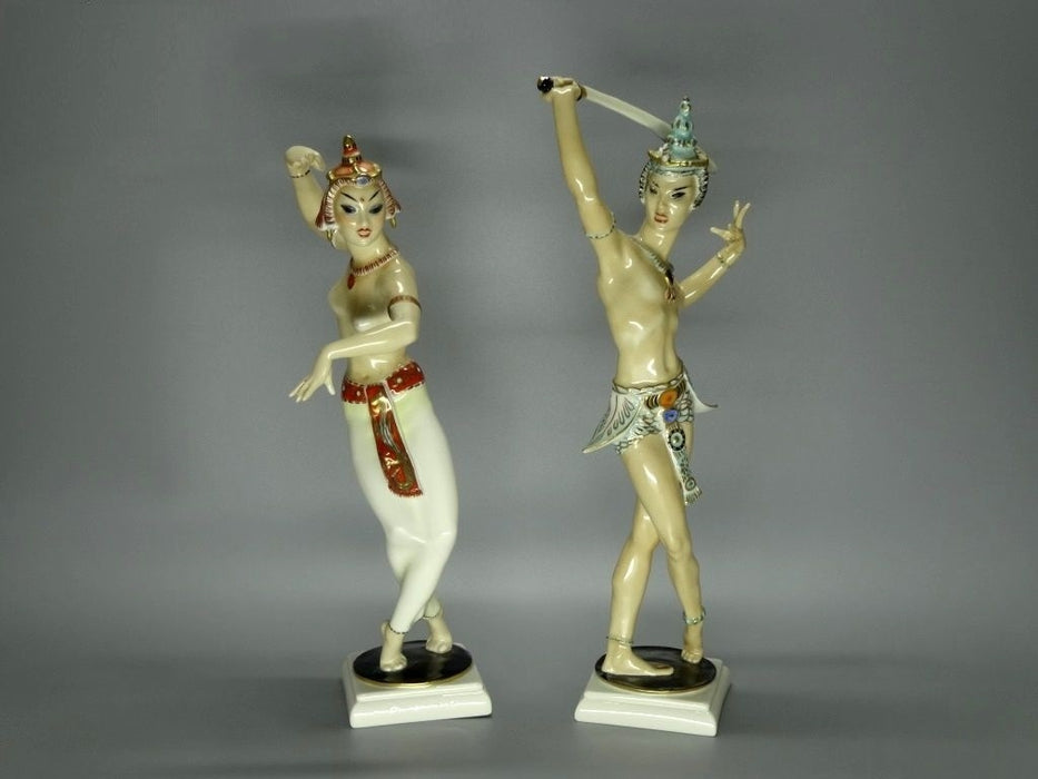 Vintage Exotic Couple Porcelain Figurine Original Hutschenreuther Art Sculpture #Ru225