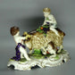 Antique Putti & Goat Original Ludwigsburg 18th Porcelain Figurine Art Sculpture #Ru529