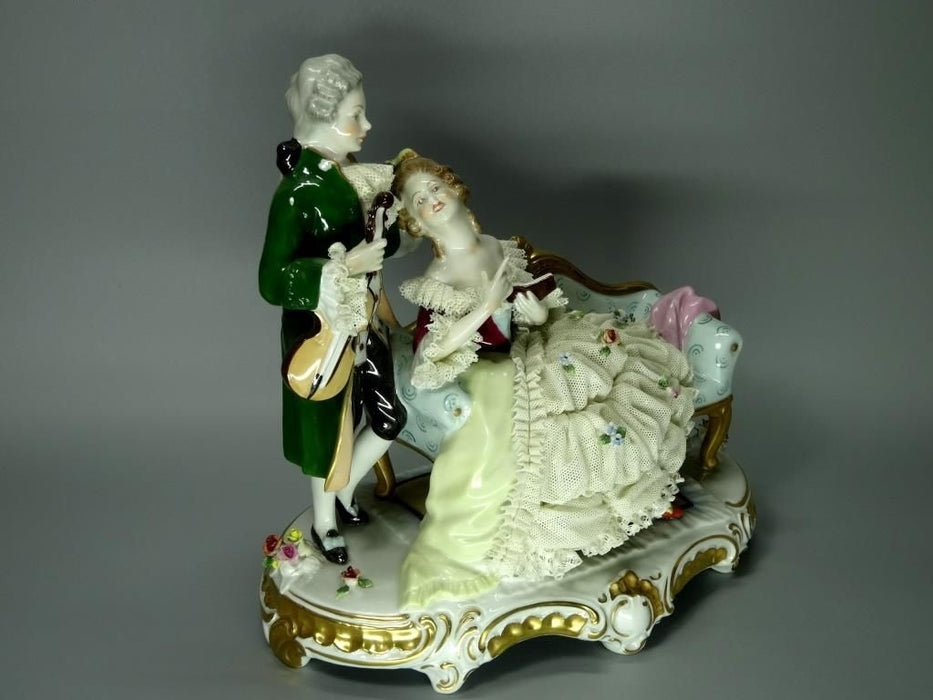 Vintage Coquette Music Couple Porcelain Figure Original Unterweissbach Sculpture #Ru227