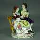 Vintage Love On The Bench Porcelain Figurine Original Volkstedt Art Decor #Ru658