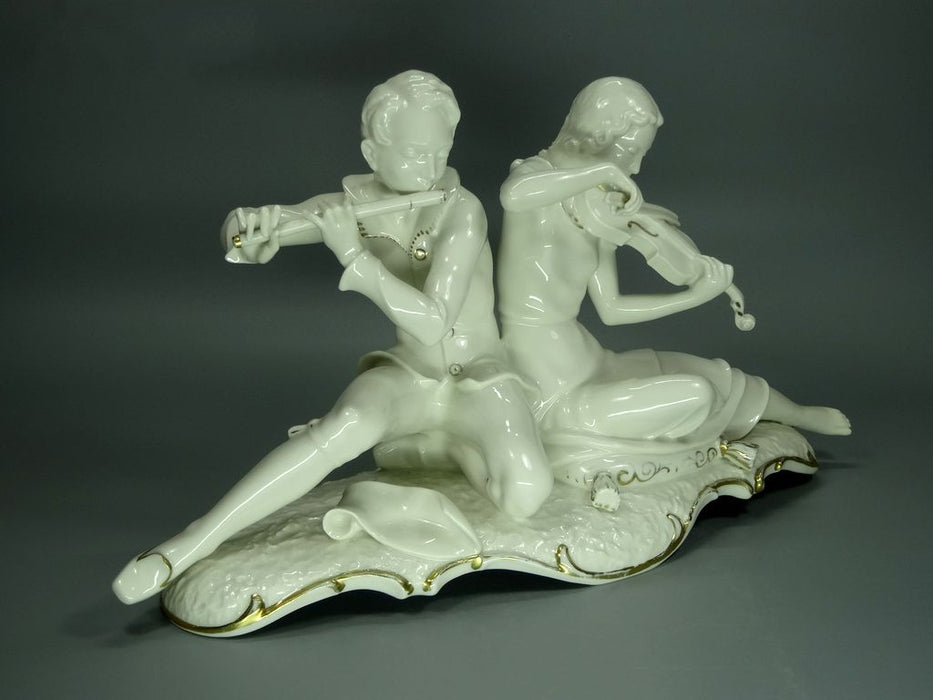 Antique Musical Duet Porcelain Figurine Original Hutschenreuther Art Sculpture Decor #Ru847