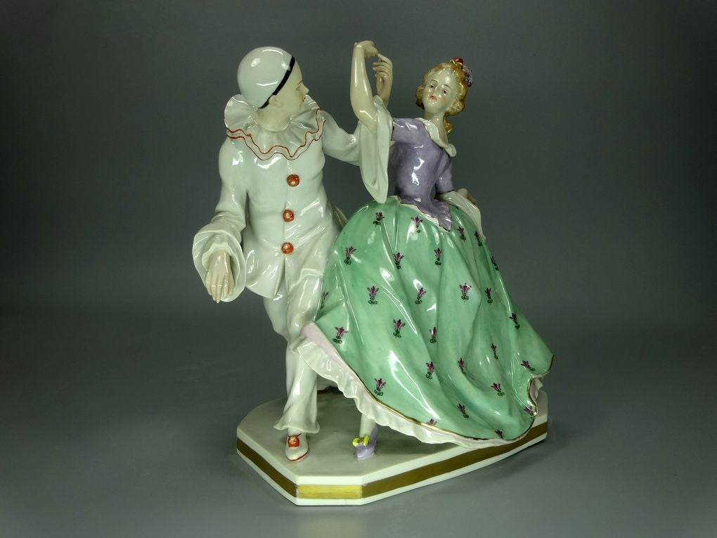 Antique Minuet Dance Porcelain Figurine Original Volkstedt 19th Art Sculpture #Ru754