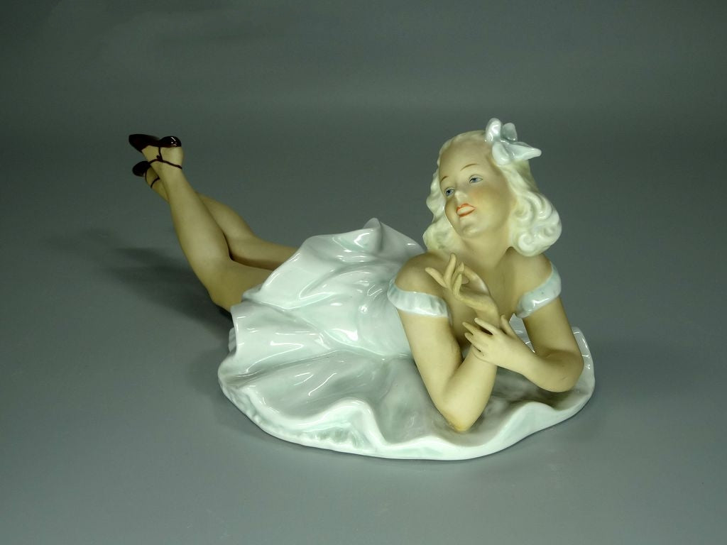 Vintage Naughty Lady Porcelain Figurine Original Schaubach Kunst Art Sculpture Decor #Ru791