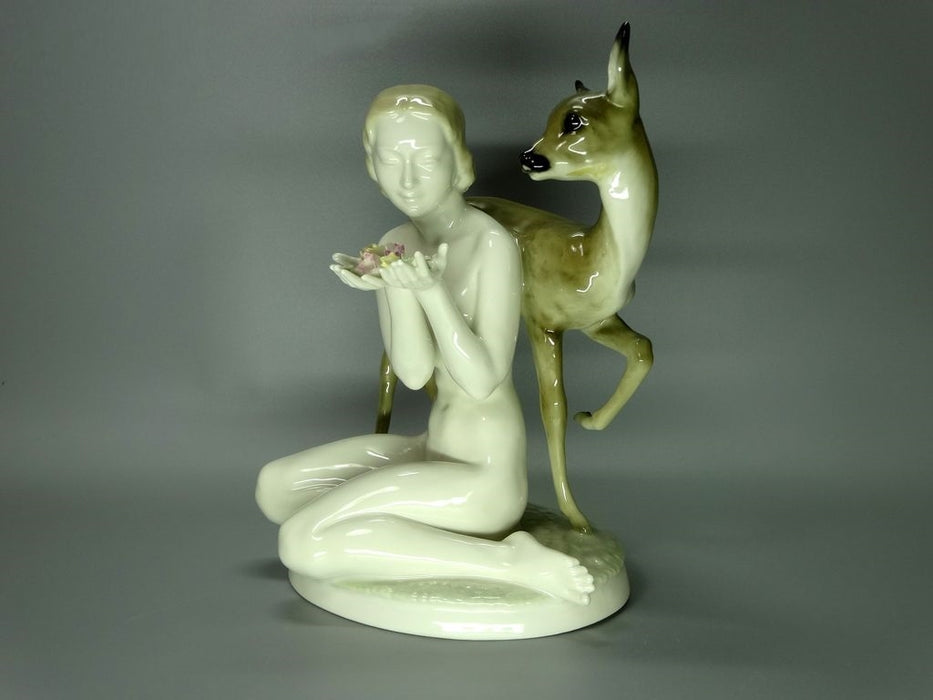 Vintage Forest Nymph Lady Deer Porcelain Figurine Hutschenreuther Germany Decor #Ru33