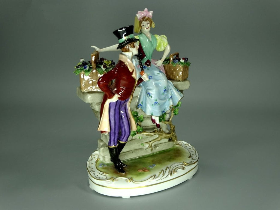 Vintage Flower Girl Porcelain Figurine Original Kister Alsbach Art Sculpture Decor #Ru792
