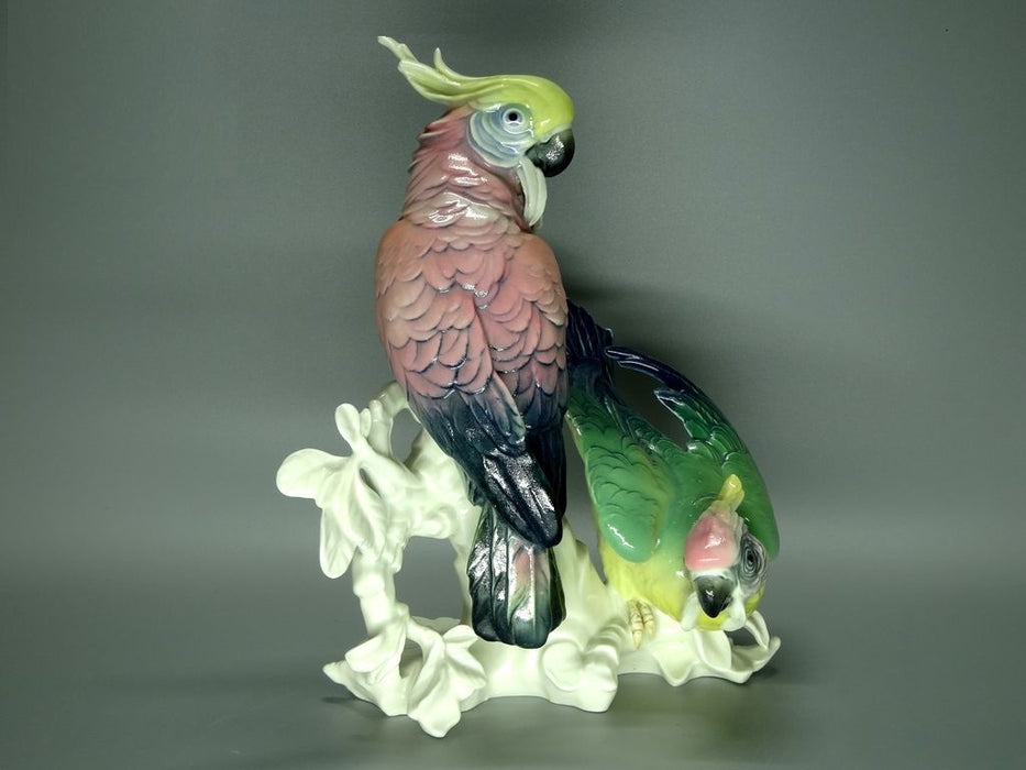 Vintage Original Karl Ens Pink Blue Cockatoo Porcelain Figure Art Sculpture Gift #Ru289