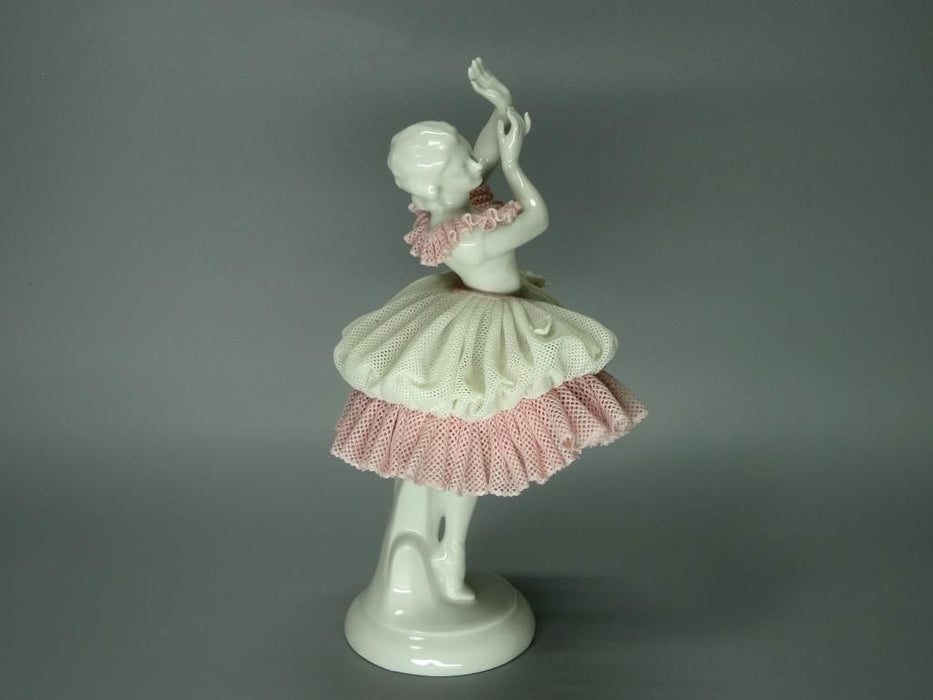 Vintage Porcelain Ballerina Dancing Lady Figurine Volkstedt Germany Art Decor #Ee