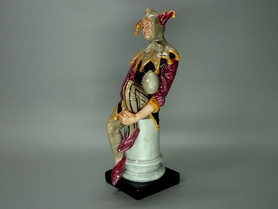 Vintage Harlequin Clown Porcelain Figurine Original Royal Doulton Art Sculpture #Ru342