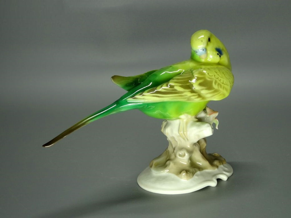 Vintage Porcelain yellow Parrot Bird Figurine Hutschenreuther Germany Sculpture #Ru121