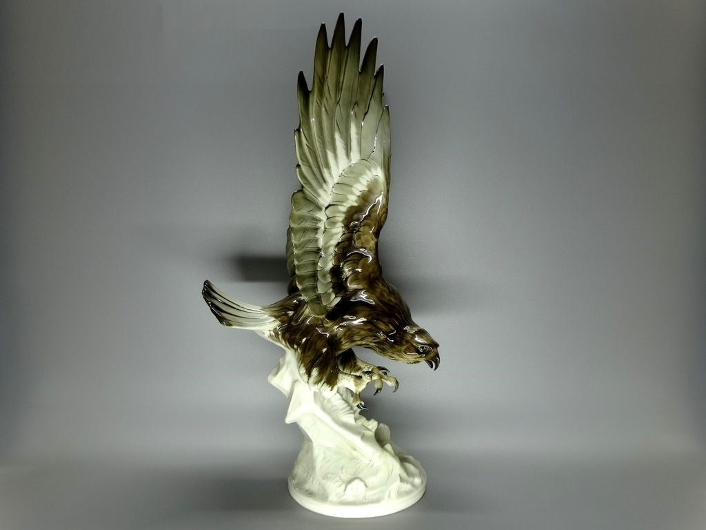 Vintage Large Eagle Porcelain Figurine Original Hutschenreuther Art Sculpture Decor #Ru691