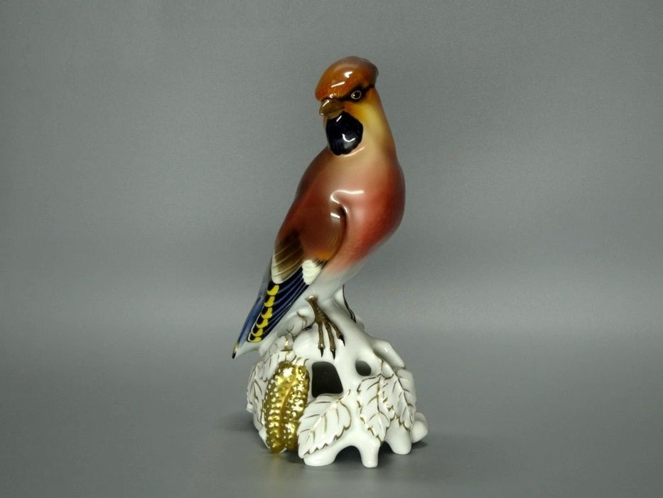 Antique Waxwing Bird Porcelain Figurine Behschezer Germany Art Sculpture Decor #Ru111