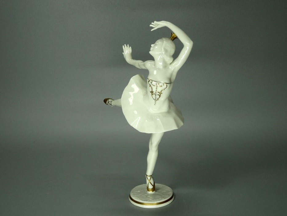 Vintage White Ballerina Girl Porcelain Figurine Hutschenreuther Sculpture Decor #Ru153