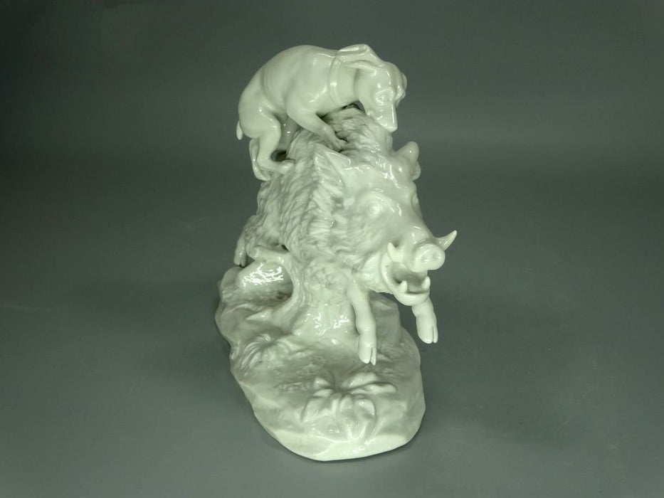 Antique Pig Fight Porcelain Figurine Original Ludwigsburg 19th Art Sculpture Dec #Ru873