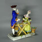 Vintage Soldier & Cook Couple Porcelain Figurine Volkstedt Germany Art Sculpture #Ru137