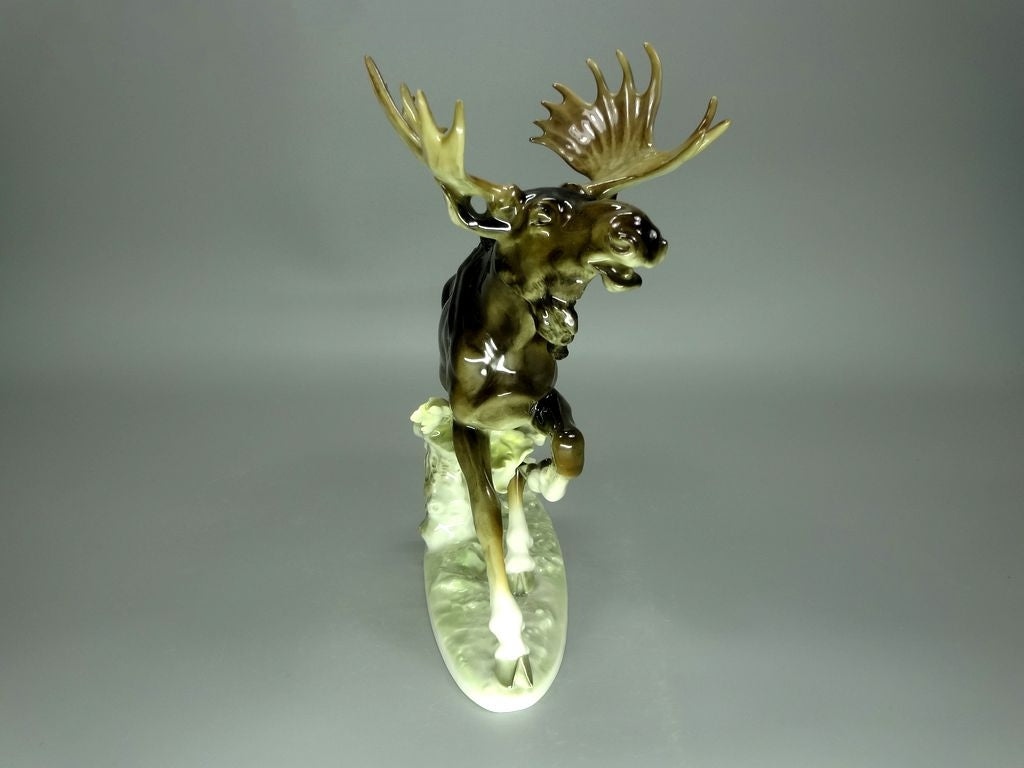 Vintage Running Elk Porcelain Figurine Original Hutschenreuther Art Sculpture Decor #Ru848