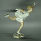 Vintage White Skater Lady Original Wallendorf Porcelain Figurine Art Sculpture #Ru398