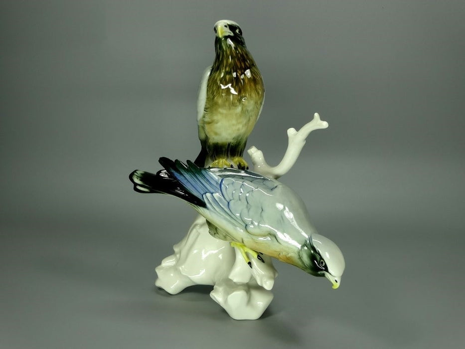 Vintage Pair Of Eagles Porcelain Figurine Original Karl Ens Art Sculpture Decor #Ru331
