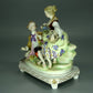 Antique Romance Summer Porcelain Figurine Original Volkstedt Art Sculpture #Ru698