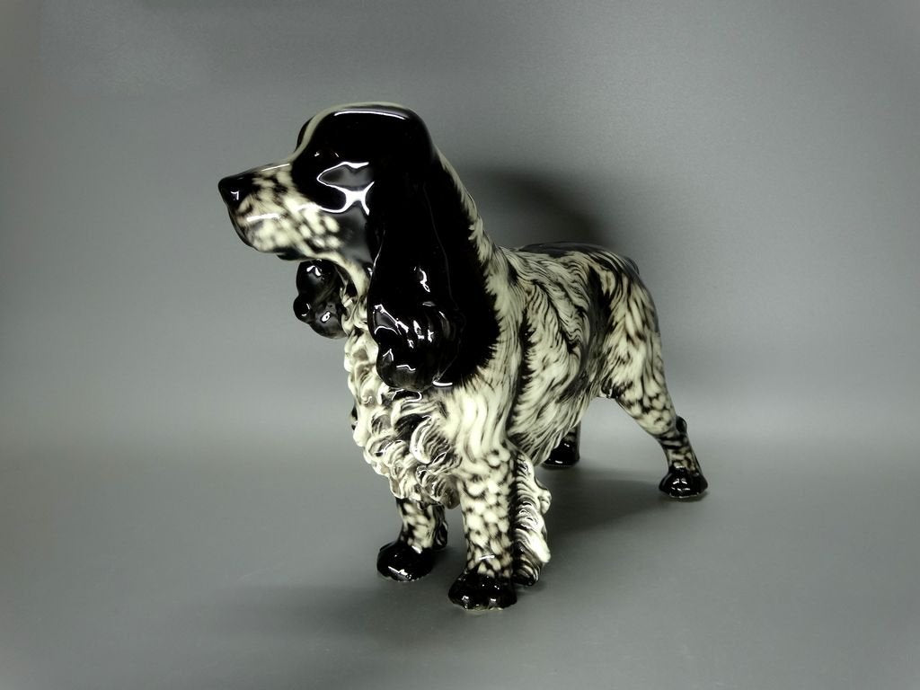 Antique Spaniel Dog Porcelain Figurine Original Nymphenburg Germany 20th Art Sculpture Dec #Ru990