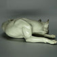 Antique Cute Gray Waiting Dog Porcelain Figurine Nymphenburg Germany Art Decor #Ru80