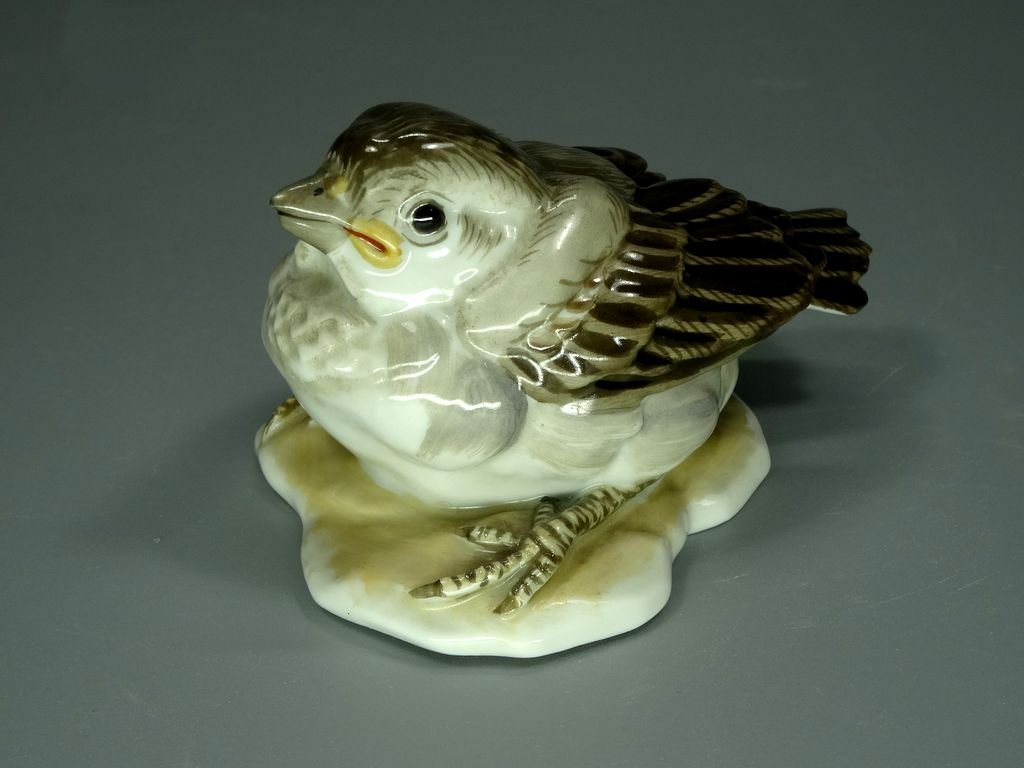 Vintage Sparrow Porcelain Figurine Original Royal Vienna 20h Art Sculpture Dec #Ru931