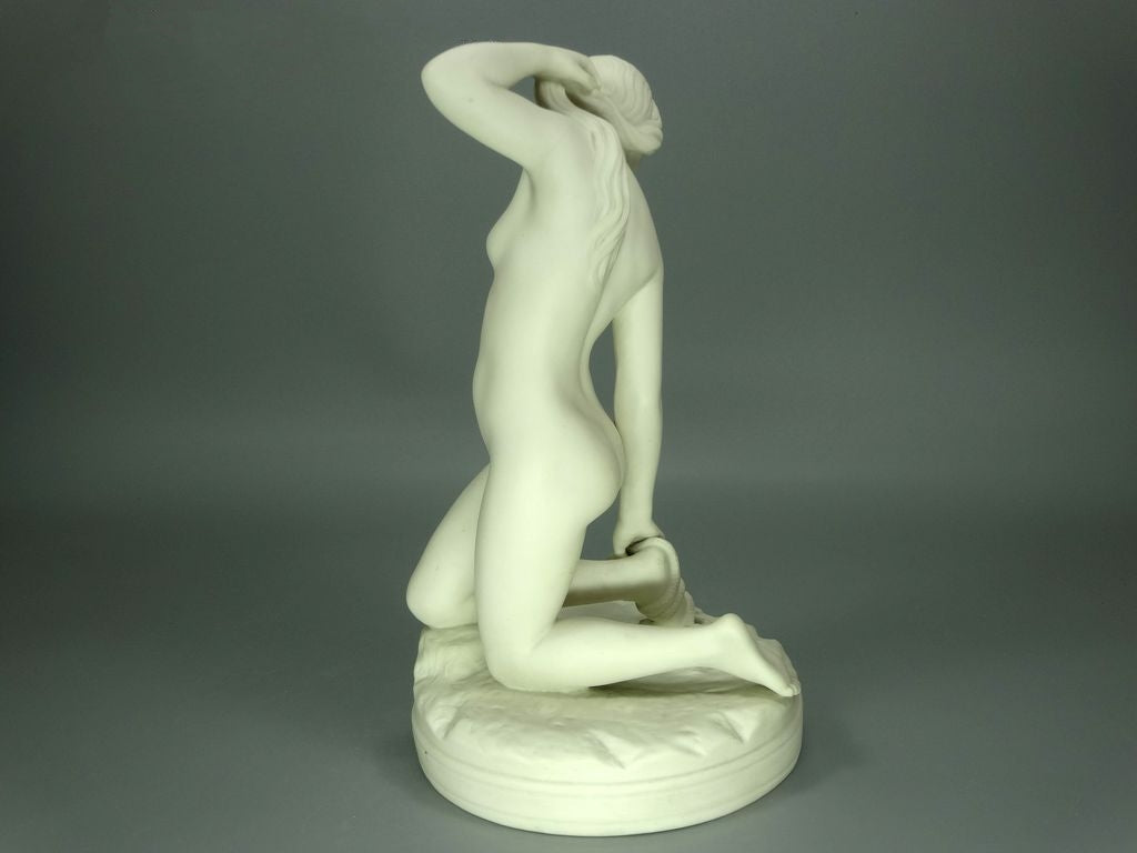 Antique Nymph Nude Lady Porcelain Figurine Original GERA Art Sculpture Decor #Ru855