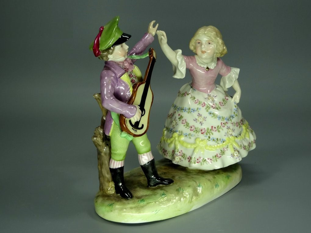Antique Dancing Children Porcelain Figurine Original Behschezer Art Decor #Ru655