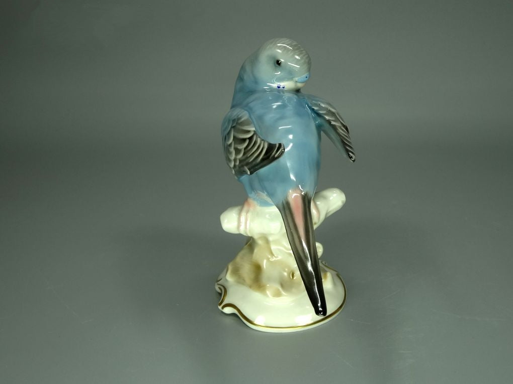 Vintage Blue Parrot Porcelain Figurine Original Hutschenreuther Art Sculpture Decor #Ru717
