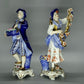 Vintage 2 Flower Sellers Couple Blue Porcelain Figurine Kammer Germany Art Decor #Ru95