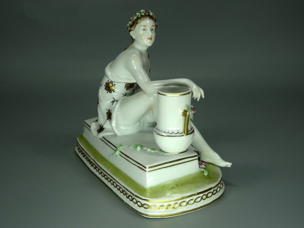 Antique Nymph Lady Porcelain Figurine Original Muller&Co Art Sculpture Decor #Ru699