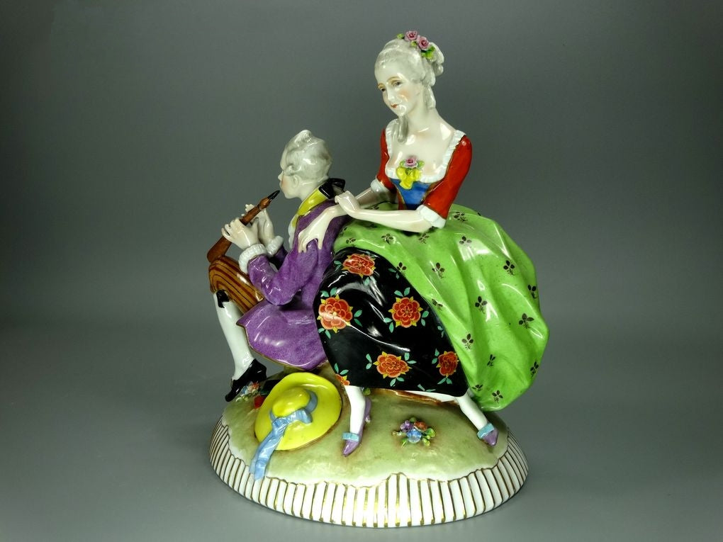 Antique Whistle Time Porcelain Figurine Original Muller&Co Art Sculpture Decor #Ru752