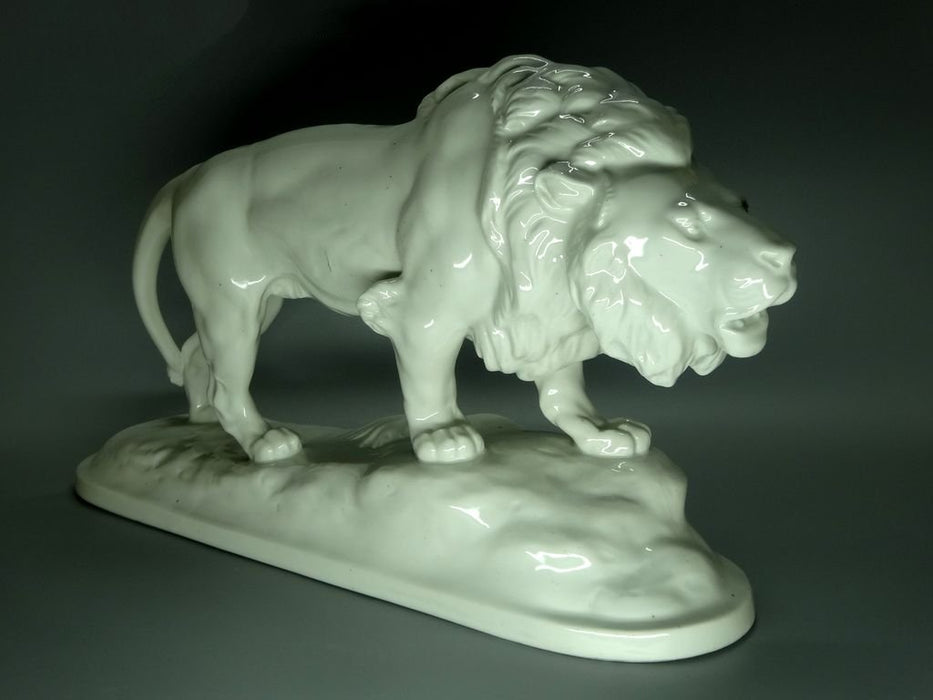 Antique Large White Lion Porcelain Figurine Original Heubach Art Sculpture Decor #Ru214