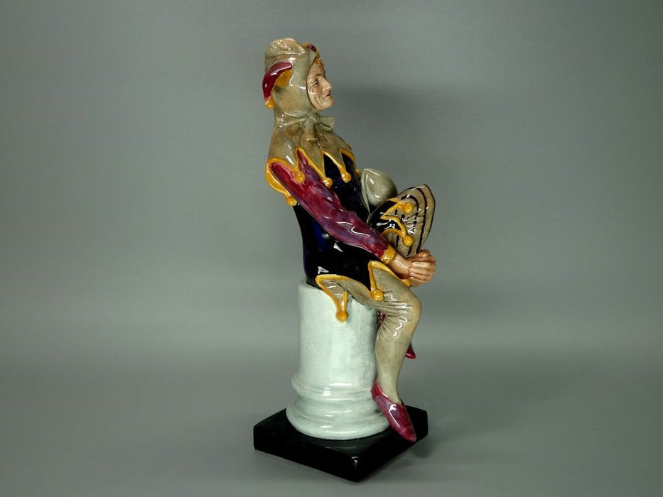 Vintage Harlequin Clown Porcelain Figurine Original Royal Doulton Art Sculpture #Ru342